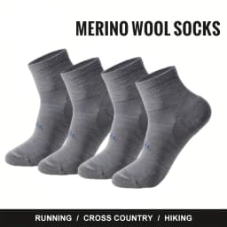 4 Pairs Men Women Merino Wool Socks Low Cut Sock 70% Merino Wool Breathable Comfort Fit Thin for Running Cycling & Skiing Socks