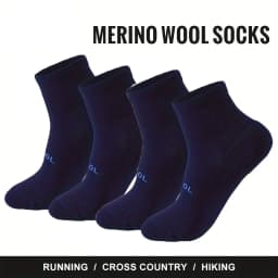 4 Pairs Men Women Merino Wool Socks Low Cut Sock 70% Merino Wool Breathable Comfort Fit Thin for Running Cycling & Skiing Socks