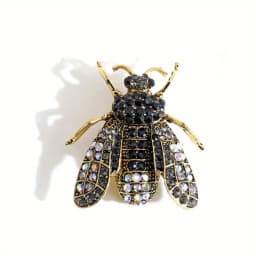 SKEDS Luxury Exaggerated Vintage Women Crystal Bee Brooch Pin Fashion Elegant Lady Exquisite Insect Rhinestone Badges