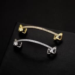 TOPGRILLZ Hip Hop Rapper Accessories Bar Grillz Set Gold Plated Copper Iced Out Top&Bottom Tooth Grills For Men&Women