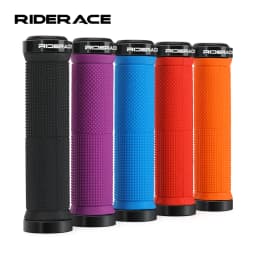 RIDERACE Bicycle Handlebar Grips Lock on MTB Mountain Bike Handle Bar Cover Shockproof Non-Slip Ergonomic Cycling Grips Rubber