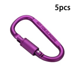 3/5Pcs Aluminum Alloy with Lock D-Shaped Carabiner Multi-Color Keychain Camping Hiking Sports Backpack Buckle Outdoor Tool
