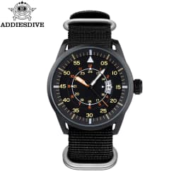 ADDIESDIVE 44mm Men's Fashion Quartz Watch 50m Waterproof Luminous Watch Large Dial High Quality Nylon Strap Men's Analog Watch