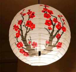1pc 40cm 16" Plum Blossom Blue Porcelain Bamboo Printed Chinese Round Paper Lantern Wedding Xmas Party Decor Hanging Paper Ball
