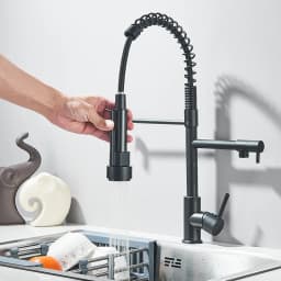 Chrome Kitchen Faucet Pull Down Kitchen Sink Crane Dual Swivel Spout Kitchen Mixer Tap Hot Cold Water Mixer Tap Deck Installatio