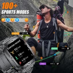 2026 New Men's Outdoor Fitness Smart Watch with Flashlight Multi-Functional Reminder 3D Dynamic Dial Sports Trajectory Tracker