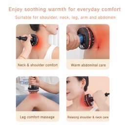 Electric Meridian Massage Brush Portable Warm Body Massager for Neck Shoulder Back Legs and Abdomen
