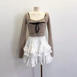 Sexy Knitted Top And Bottoms Set Pure Desirable Trend Hot Girl Style Two Piece Suite for Women Spring Season Ladies Fashion