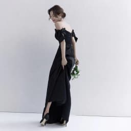 Elegant Vintage Black Satin One-Shoulder Wedding Dress for Couples Photography Studio High Waist Slim Fit Long Evening Gown