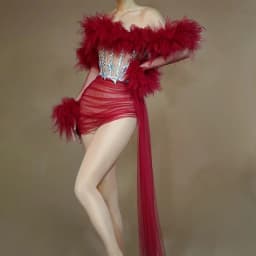 Sexy See Thru Red Prom Dresses with Sleeve Mini Length Ruffled Tulle Night Club Party Dress Spaghetti Chic Cocktail Dresses