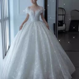 2025 Princess Sexy Luxury Crystal Beaded Wedding Dress Puff Tulle White Gown Bride Pregnant Women's High-end Gown with Trailing