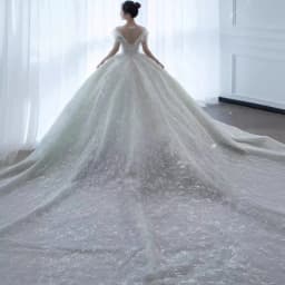 2025 Princess Sexy Luxury Crystal Beaded Wedding Dress Puff Tulle White Gown Bride Pregnant Women's High-end Gown with Trailing