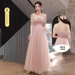 Pink Maidservant Dress Women's New 2025 Summer Fairy Tale Sister Group Gown Skirt High Quality Small Size Casual Wear