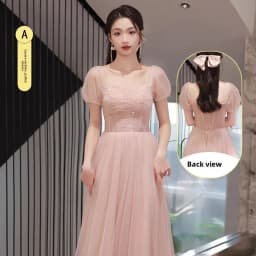 Pink Maidservant Dress Women's New 2025 Summer Fairy Tale Sister Group Gown Skirt High Quality Small Size Casual Wear
