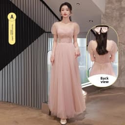 Pink Maidservant Dress Women's New 2025 Summer Fairy Tale Sister Group Gown Skirt High Quality Small Size Casual Wear