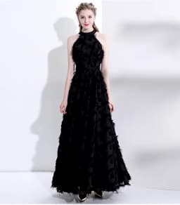 Elegant White Feather Evening Dress Hanging Neckline Engagement Birthday Adult Ceremony Ultra Fairy High End Long Skirt