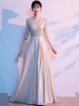 Elegant Long Women's Performance Outfit for Chorus Competitions Hostess Director Conducting Ceremony Formal Dress