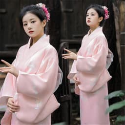 Traditional Kimono Bathrobe Photography Costume Improved Design Summer 2025 Polyester Fabric Female Ethnic Wear Stage Costume