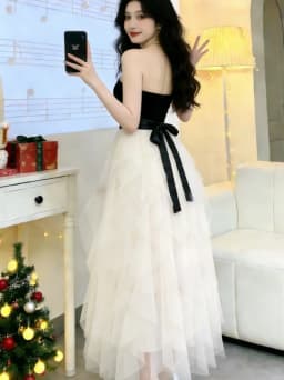 Elegant Champagne Color Wedding Dress Sexy mid Waist A-Line Skirt Long Evening Gown for Hostess Performance Wedding Engagement