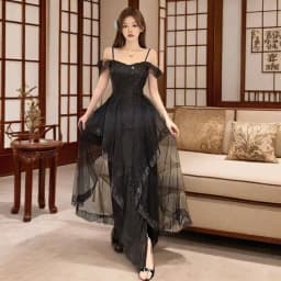 Elegant Champagne Color Wedding Dress Sexy mid Waist A-Line Skirt Long Evening Gown for Hostess Performance Wedding Engagement