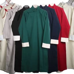 Men's Long Shirt Qing Dynasty Style Stand-up Collar Clothing Traditional Chinese Opera Performance Costume National Stage Wear
