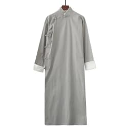 Men's Long Shirt Qing Dynasty Style Stand-up Collar Clothing Traditional Chinese Opera Performance Costume National Stage Wear