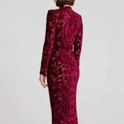 Autumn Winter Asymmetric Long Sleeve Evening Gown Women's Fashion New 2025 Middle East Independent Station Floral Embroidery