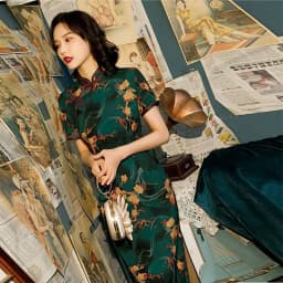 2025 New Version Improved Chinese Qipao Dress for Women Silk Material Thickened Spring Season Wedding Dress Ladies Frock
