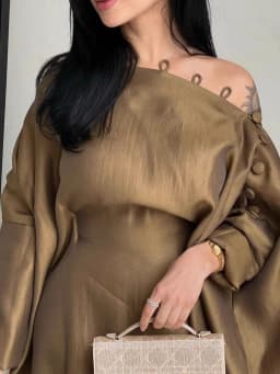 Vacation Party Wedding Gown Dress Buttoned Long Robe Dress Princess Skirt Shape Seven Sleeve mid Waist Lengthened Summer 2025