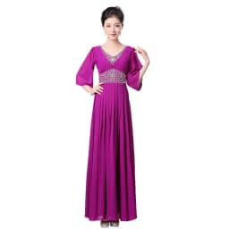 Elegant Long Chorus Performance Dress Women's Gown Stage Host Conductor Evening Gown plus Size Banquet Command Performance