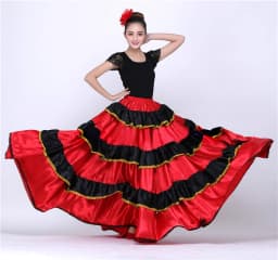 Flamenco Bullfight Dance Skirt Large Swinging Belly Dance Costume Stage Performance Ensemble Women's Ethnic Fashion