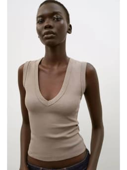 Elegant Sleeveless V-Neck T-Shirt ZA2026 Summer New Women's Fashion Slim Fit Versatile Simple Design Multiple Color Options