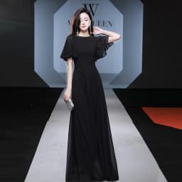 Elegant plus Size Black Evening Gown Women's Dress Conceals Belly for Banquet Slimming Aesthetic High Waist Wedding Dress