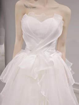 Simple Elegant Bridal Gown 2026 New Style Korean Version for Short Women Chest Bridesmaid Travel Photography Sensation