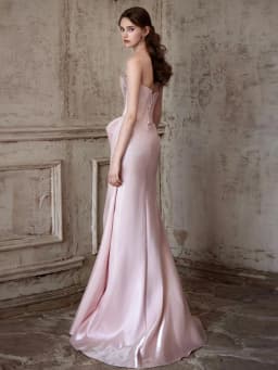 Elegant Pink Strapless Long Evening Gown for Women Wedding Engagement Party Celebration Sweetheart Ball Gown with Beads