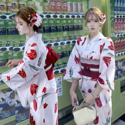 New Long Kimono Dress Women's Style Improved Version Fireworks Conference Bathrobe Set Light Blue Traditional Japanese Costume