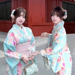 New Long Kimono Dress Women's Style Improved Version Fireworks Conference Bathrobe Set Light Blue Traditional Japanese Costume
