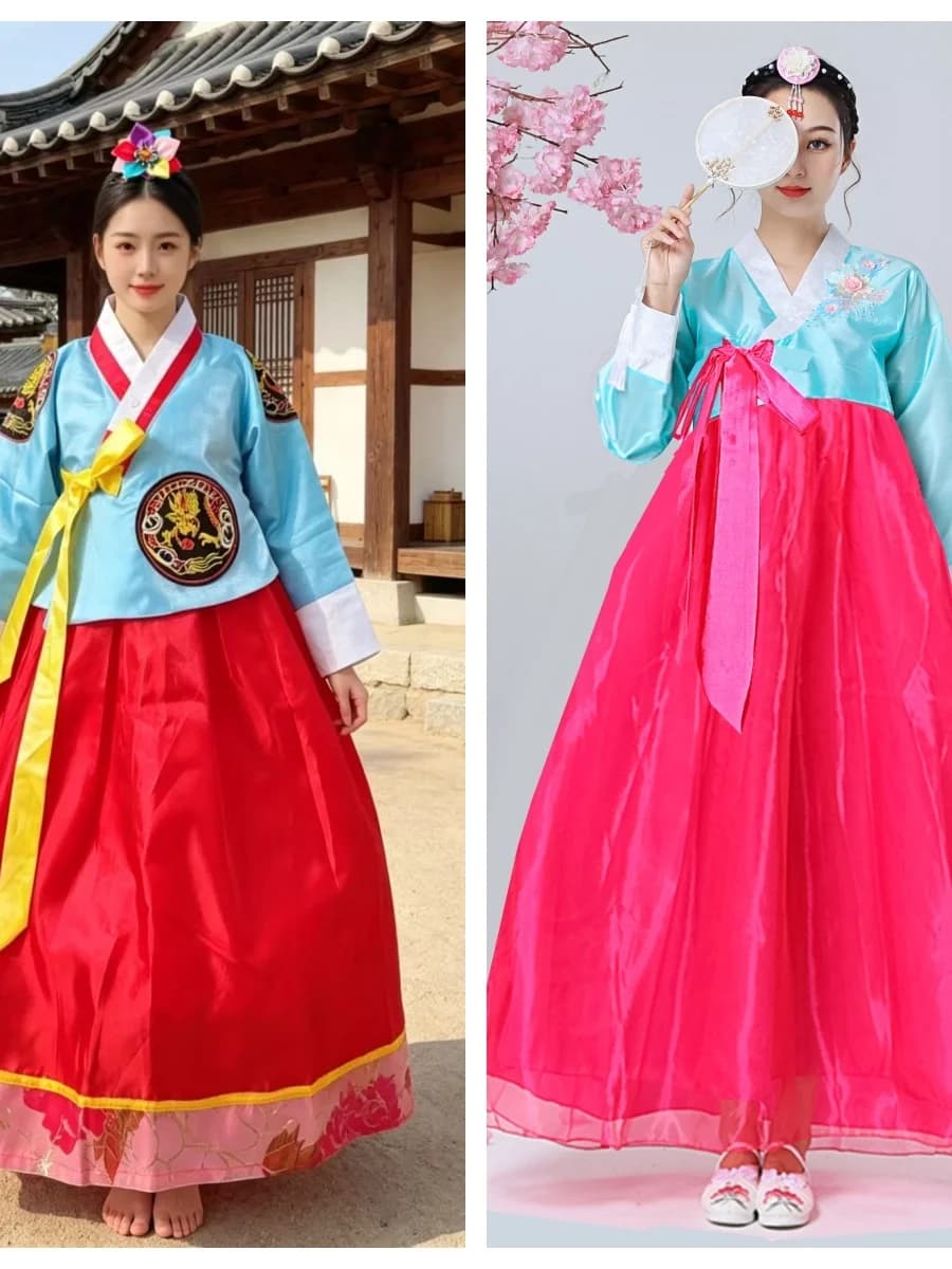 New Traditional Korean Hanbok Princess Skirt Performance Costume National Dance Sport Event Women's Fashion Ancient Style