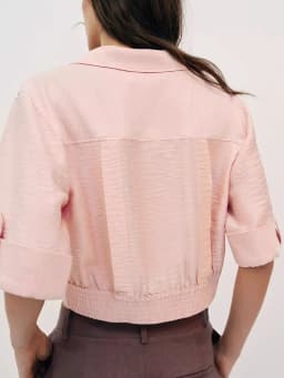 Sweet Short Sleeve Turn-down Collar Shirt New Summer Collection Women's Fashionable Elegant -length Blouse 18-25 Years Old