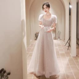 Elegant Evening Gown Women's High-End Luxury Adult Wedding Dress Hostess Toasting New 2025 Fashionable Neck Hanging Style