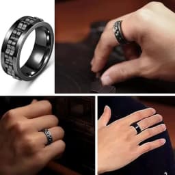 EDC Fidget Sliders Fashion Accessory Ratchet Ring Stress Relief for Adults Metal ADHD Casual Fidget Rings Haptic Coin