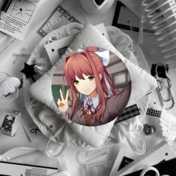Anime D-Doki Doki Literature Club! Brooches Stylish Ornament Pins Exquisite Round Badge Bag Accessories Jewelry Gifts