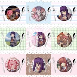 Anime D-Doki Doki Literature Club! Brooches Stylish Ornament Pins Exquisite Round Badge Bag Accessories Jewelry Gifts