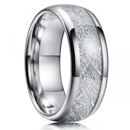 Fashion Men’s Silver Color Black Stainless Steel Ring Groove Multi-Faceted Ring For Men Women Engagement Ring Anniversary Gifts