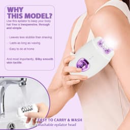 Rechargeable 2 in 1 Epilator & Electric Shaver for Facial Whole Body Hair Removal 32 Tweezers Smooth Skin 2 Speeds Hair Removal