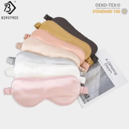 Birdtree,OEKO-TEX,22MM 100% Silk Eye Patch Shading Sleep Eye Mask,Double-layer Silk,Solid Travel Relax Cover Eyeshade A61220JF
