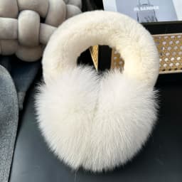 Fox Fur Ear Coverings for Women, Winter Warmth, Fur Ear Protectors, Cute Fur Ear Bags, Girle Fashion Windproof, Cycling Earmuffs