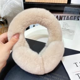 Fashion Natural 100% Rex Rabbit Fur Earmuff Russia Winter Warm Women Real Fur Earmuffs Girl's Earlap