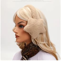 Y2K Star Fluffy Earmuffs Earplugs Cold Protection Women Ear Cover Keep Warm Solid Color Plush Earmuffs Cycling Accessories