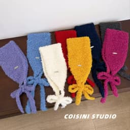 Korean Minimalist Solid Color Knitted Earmuffs Women Plush Strap Ear Warmers Stylish Photo Prop Winter Cold‑proof Ear Covers
